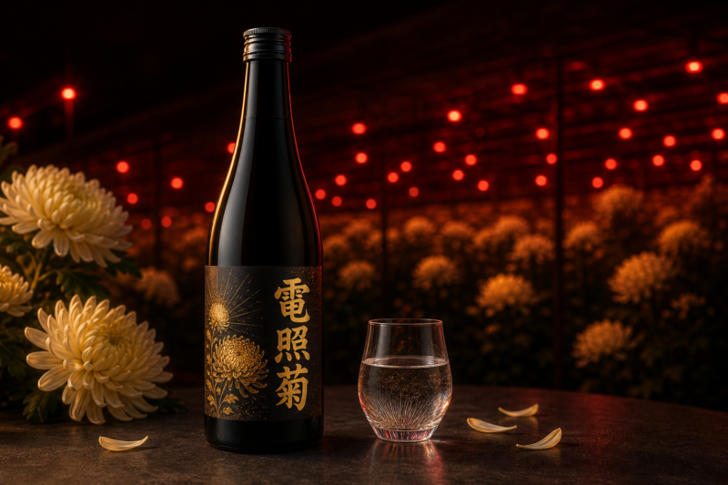 寒菊 電照菊と夜の菊畑を表現したイメージ